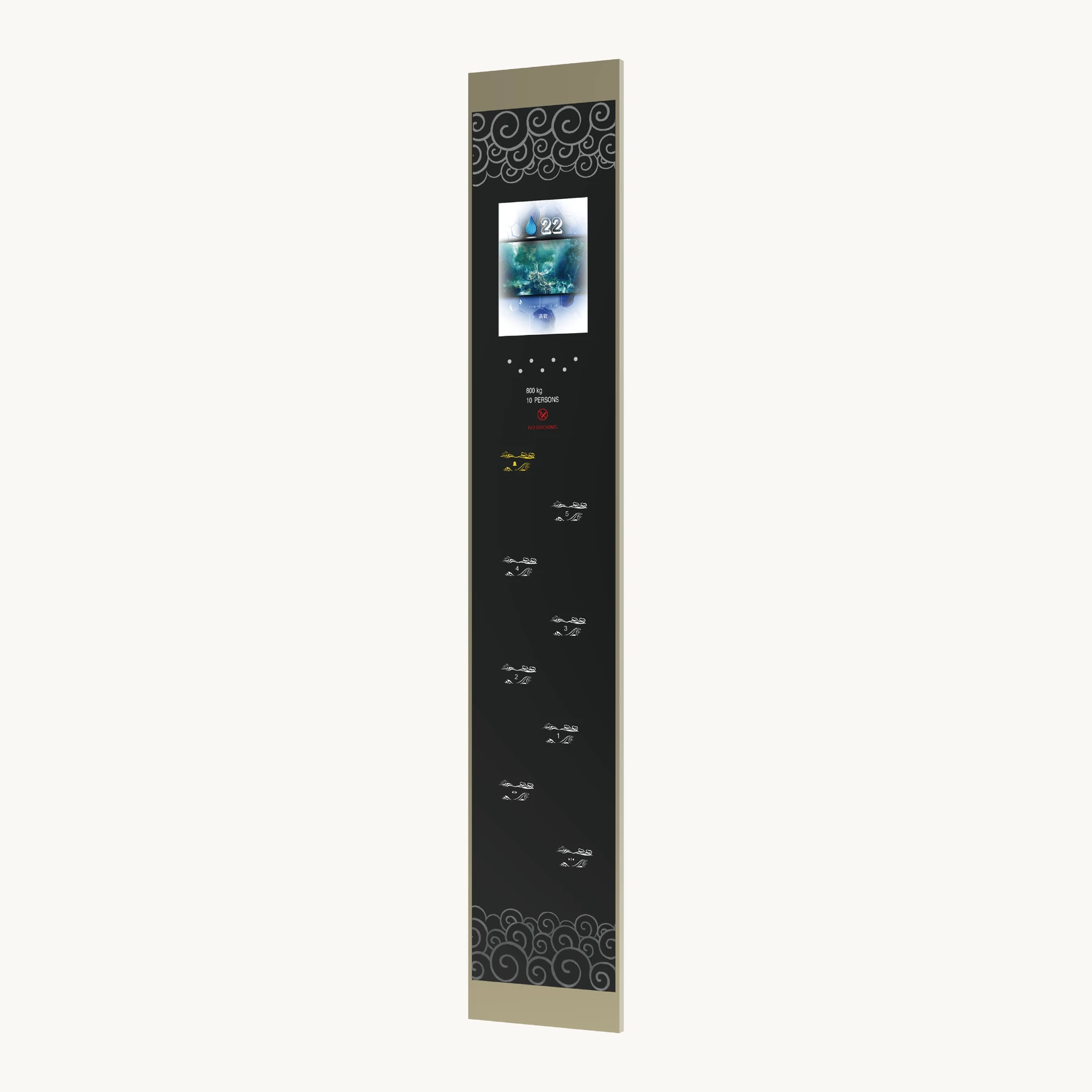 YTS133-HOP black and gold patterned hotel car operating panel